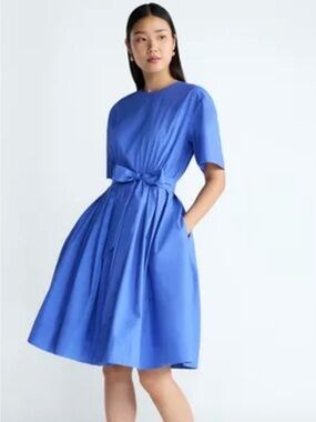 Tie-Waist Midi Dress in Royal Blue